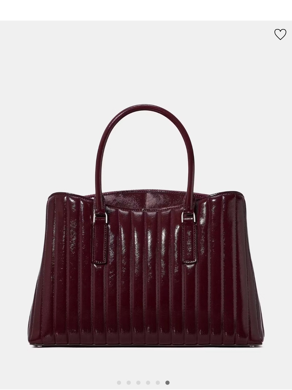 Kate Spade New York Thompson Street Shiny Quilted Satchel Bag Burgundy - Picture 4 of 16